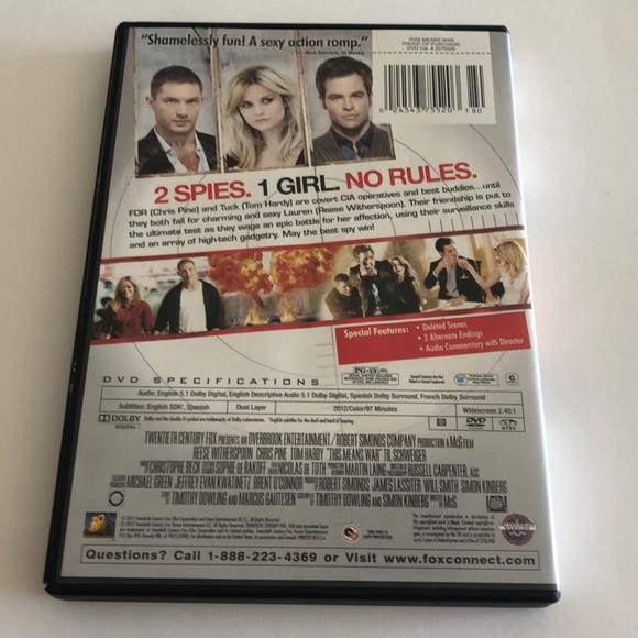 🍿”This Means War” DVD - Picture 2 of 2